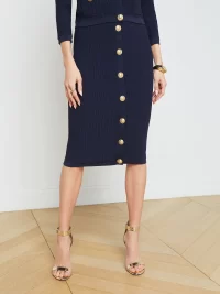 Melania Pointelle Knit Midi Skirt - Image 3