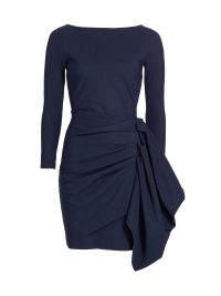 Hypnos Draped Bodycon Midi Dress  in blu notte - Image 5