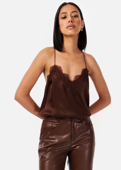 Racer Charmeuse Camisole IN JAVA - large - Image 2