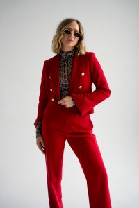 Alicia Bell Sleeve Blazer in red - Image 3