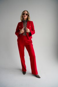 Alicia Bell Sleeve Blazer in red - Image 5