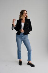 Alicia Bell Sleeve Blazer in black - Image 3