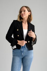 Alicia Bell Sleeve Blazer in black