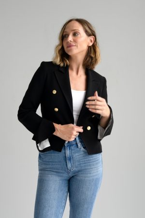 Alicia Bell Sleeve Blazer in black