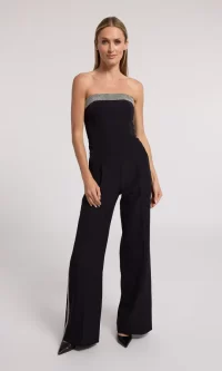 Chelsea Crystal Embellished Crepe Jumpsuit - size 12 - Image 4