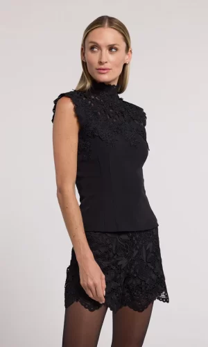 Joya Lace Combo Crepe Top