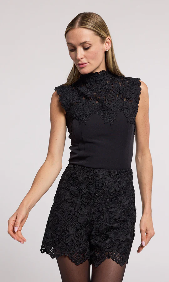 Joya Lace Combo Crepe Top - Image 2