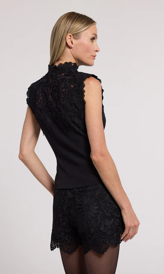 Joya Lace Combo Crepe Top - Image 4