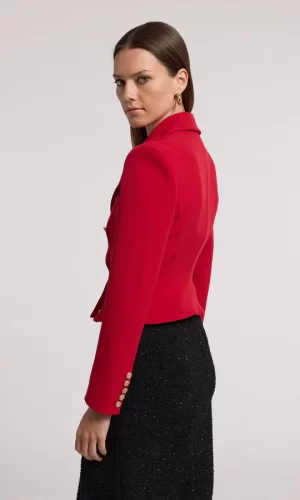 Aytul Crepe Blazer in ruby - Image 2