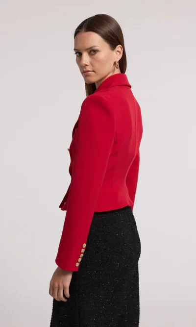 Aytul Crepe Blazer in ruby - small - Image 2