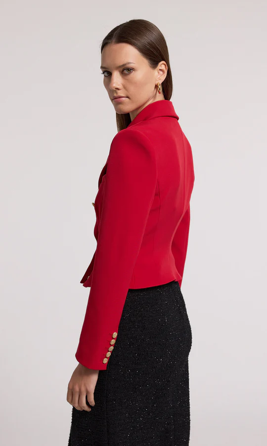 Aytul Crepe Blazer in ruby - small - Image 2