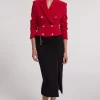 Aytul Crepe Blazer in ruby - small - Image 3