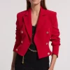 Aytul Crepe Blazer in ruby - small - Image 4
