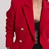 Aytul Crepe Blazer in ruby - small - Image 5