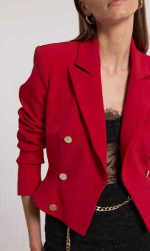 Aytul Crepe Blazer in ruby - Image 5