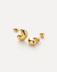 Tome Medium Hoops in gold - Image 4