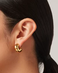 Tome Medium Hoops in gold - Image 3