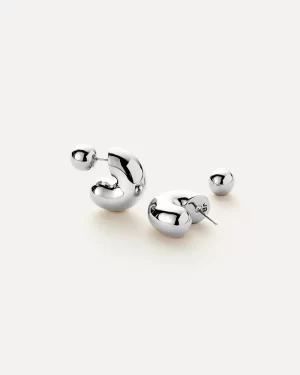 Tome Medium Hoops in silver - Image 4