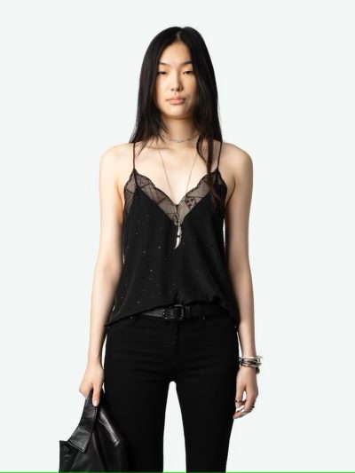 Christy Diamanté Silk Camisole - sz small