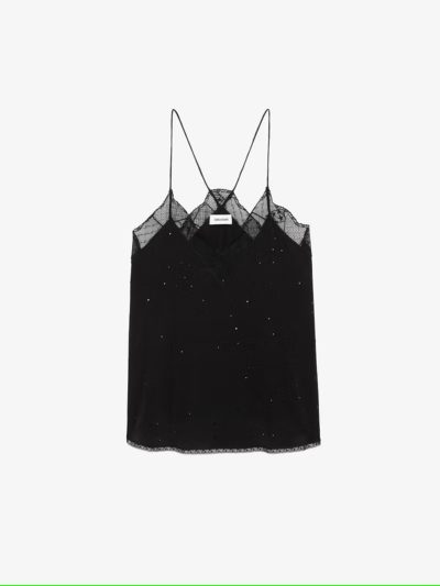 Christy Diamanté Silk Camisole - sz small - Image 2