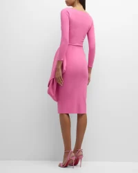 Hypnos Draped Bodycon Midi Dress - Image 2