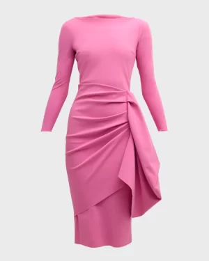 Hypnos Draped Bodycon Midi Dress - Image 4