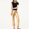 Le Crop Mini Boot in Gold Chrome