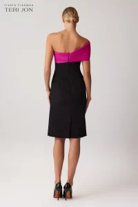 Taran Asymmetrical Crepe Sheath Dress - Image 2