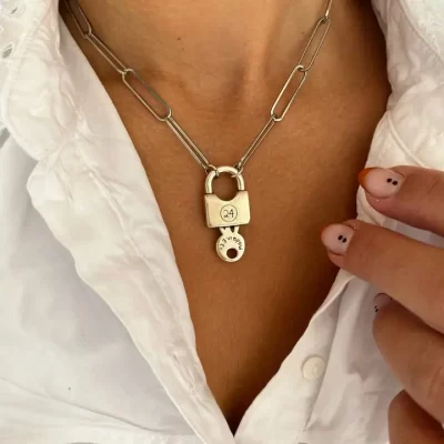 Braylee Silver Lock Necklace