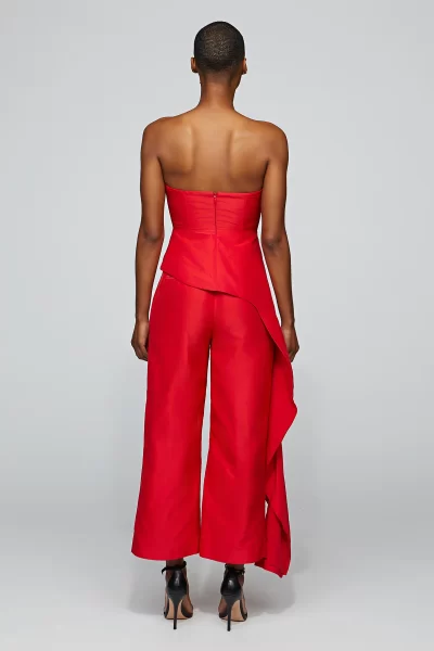 Emelie Peplum Top IN SCARLET Small - Image 8