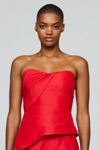 Emelie Peplum Top IN SCARLET - Image 6