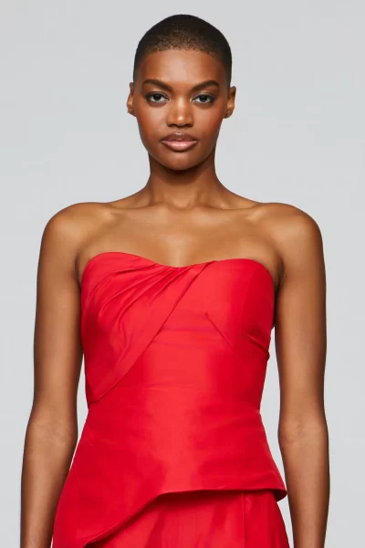 Emelie Peplum Top IN SCARLET Small - Image 6