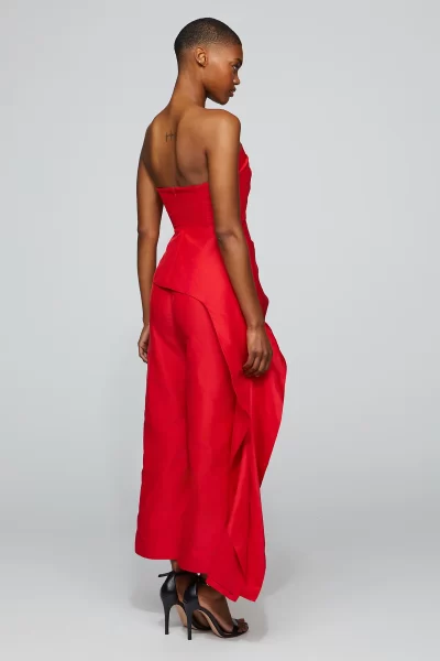 Emelie Peplum Top IN SCARLET Small - Image 2