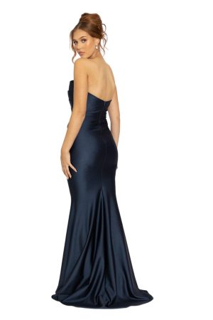 Tara Strapless Gown in navy - Image 2