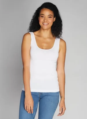 Bamboo Short Tank in white