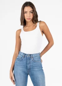 Ottoman rib tank in white - Large