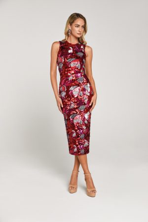 Alex Floral Sequins Dress