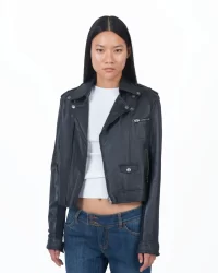 Piper Leather Jacket in black - small - Image 10