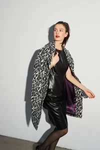 Sienna mid Leopard Coat in cloud - Image 2