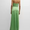 Fella Strapless Pleated Side-Slit Gown - Image 2