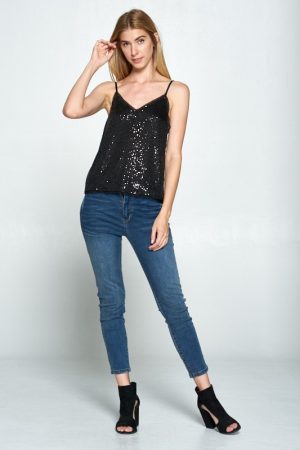 Serenity Sequins Cami in black - Image 4