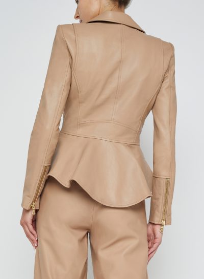 Lyric Leather Peplum Jacket Small - Image 5
