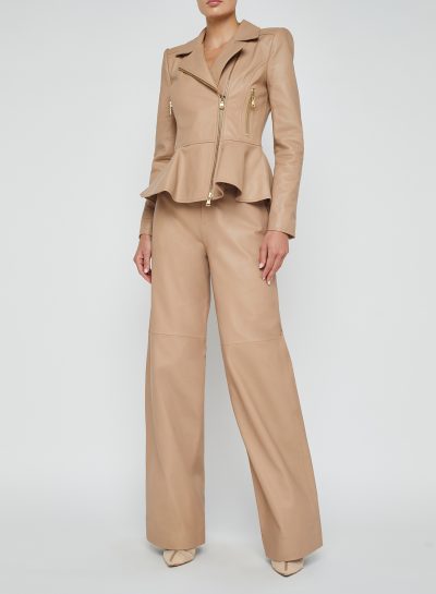 Lyric Leather Peplum Jacket Small - Image 3