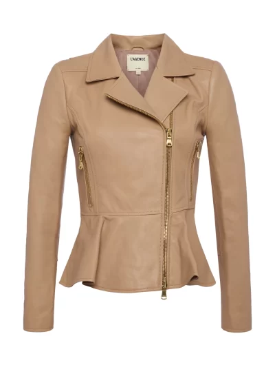 Lyric Leather Peplum Jacket Small - Image 2