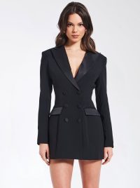 Calista Black Stretch Crepe Blazer Dress Large