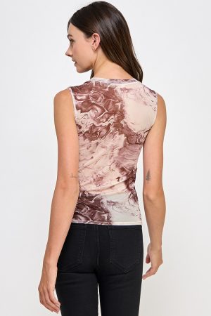 Nessa Marble Mesh Top - Image 2