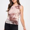 Nessa Marble Mesh Top -- LARGE