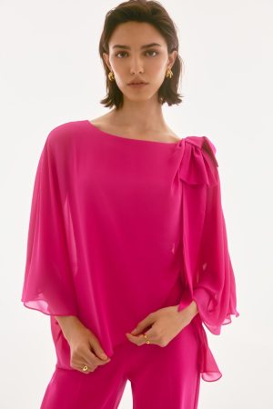 Umika Poncho Top in geranium