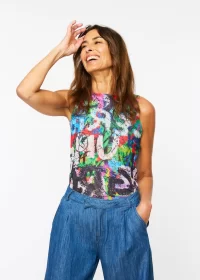 Peace & Love - Florence Solid Double Sheer Tank Top - Image 2