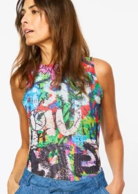 Peace & Love - Florence Solid Double Sheer Tank Top - Image 3